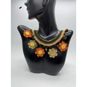 Handmade Necklace With Natural Stones, Handmade Flower Necklace